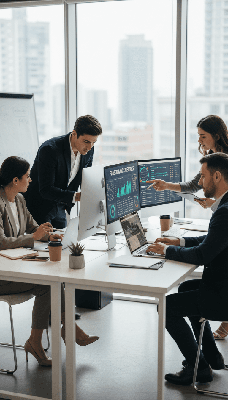 Digital marketing team working on strategy and analytics